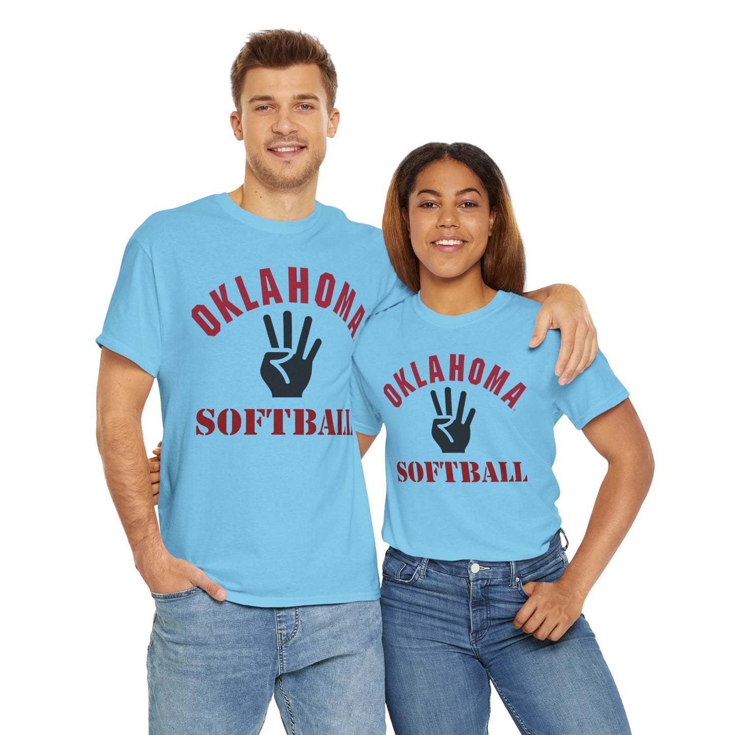 Oklahoma Softball Unisex Heavy Cotton Tee, Sporty Graphic Tee, Softball Fan Shirt, Athletic Gift, Team Spirit Apparel