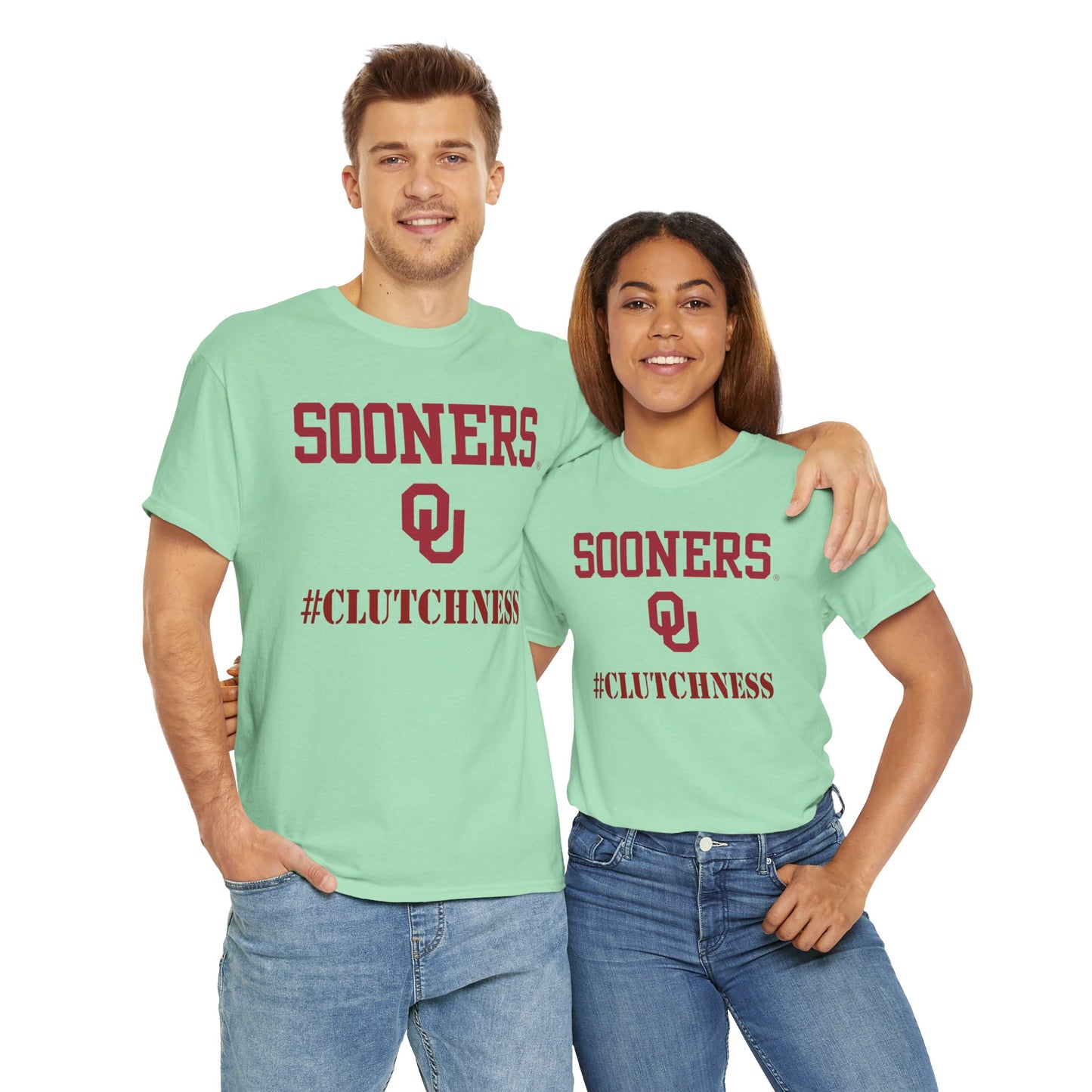 Sooners #CLUTCHNESS Unisex Heavy Cotton Tee | Comfortable Sportswear, Team Spirit Shirt, College Apparel, Gift for Fans, Game Day Outfit