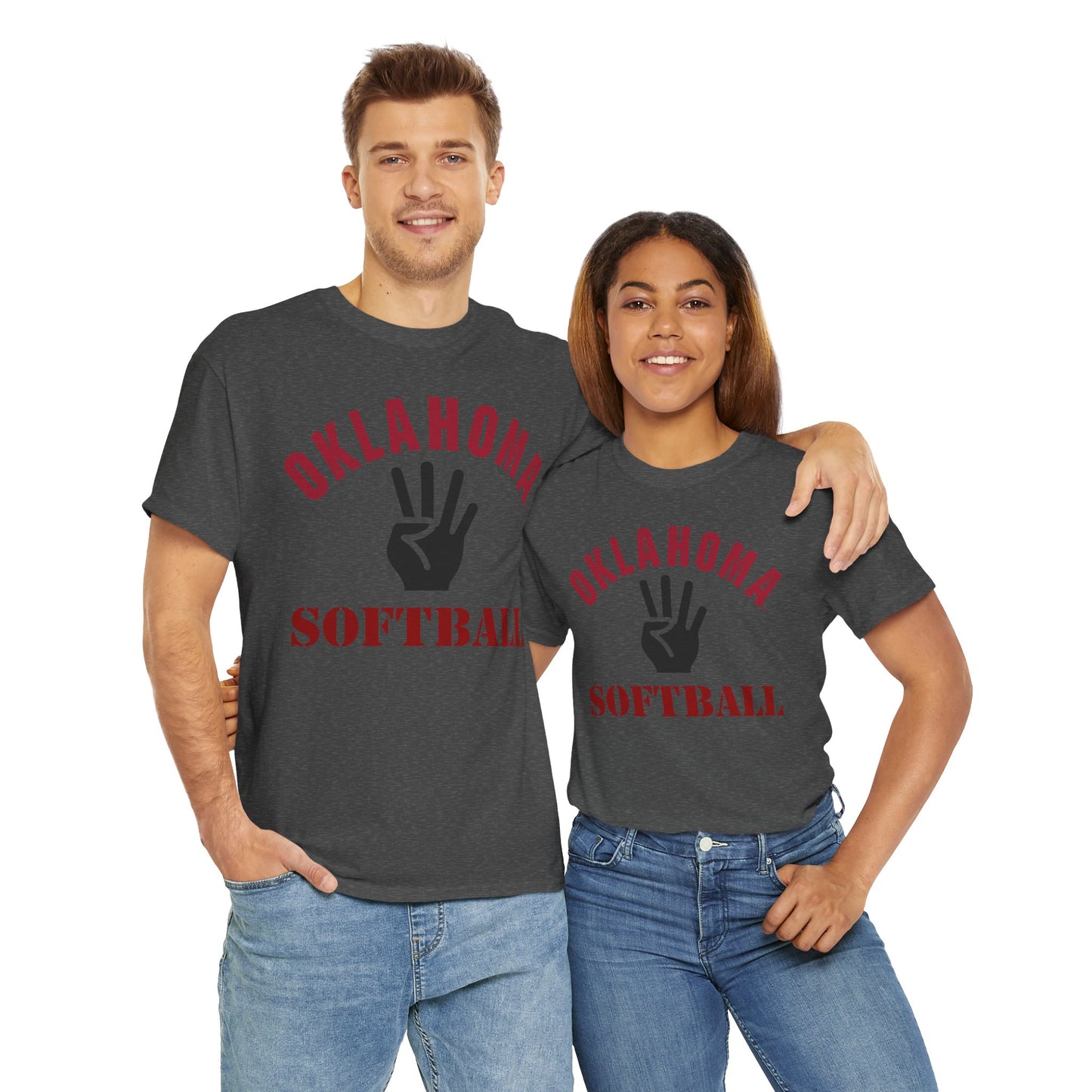 Oklahoma Softball Unisex Heavy Cotton Tee, Sporty Graphic Tee, Softball Fan Shirt, Athletic Gift, Team Spirit Apparel