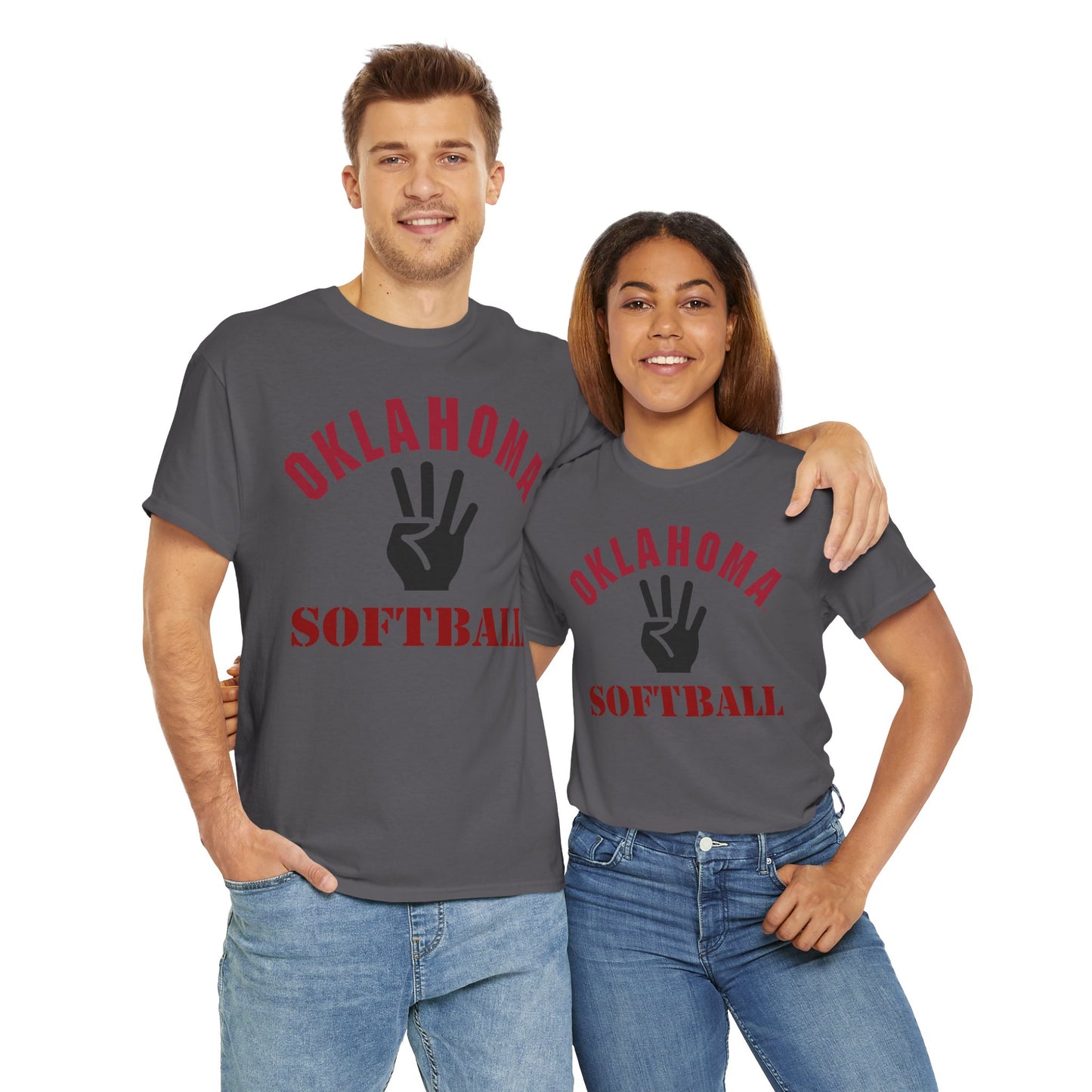 Oklahoma Softball Unisex Heavy Cotton Tee, Sporty Graphic Tee, Softball Fan Shirt, Athletic Gift, Team Spirit Apparel