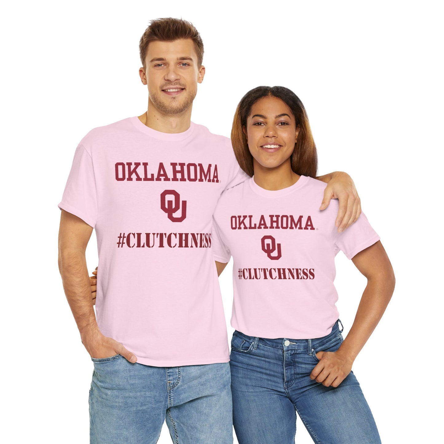 Oklahoma #CLUTCHNESS Unisex Heavy Cotton Tee, College Tee, Sports Fan Shirt, Gift for Students, OU Merchandise, Casual Wear