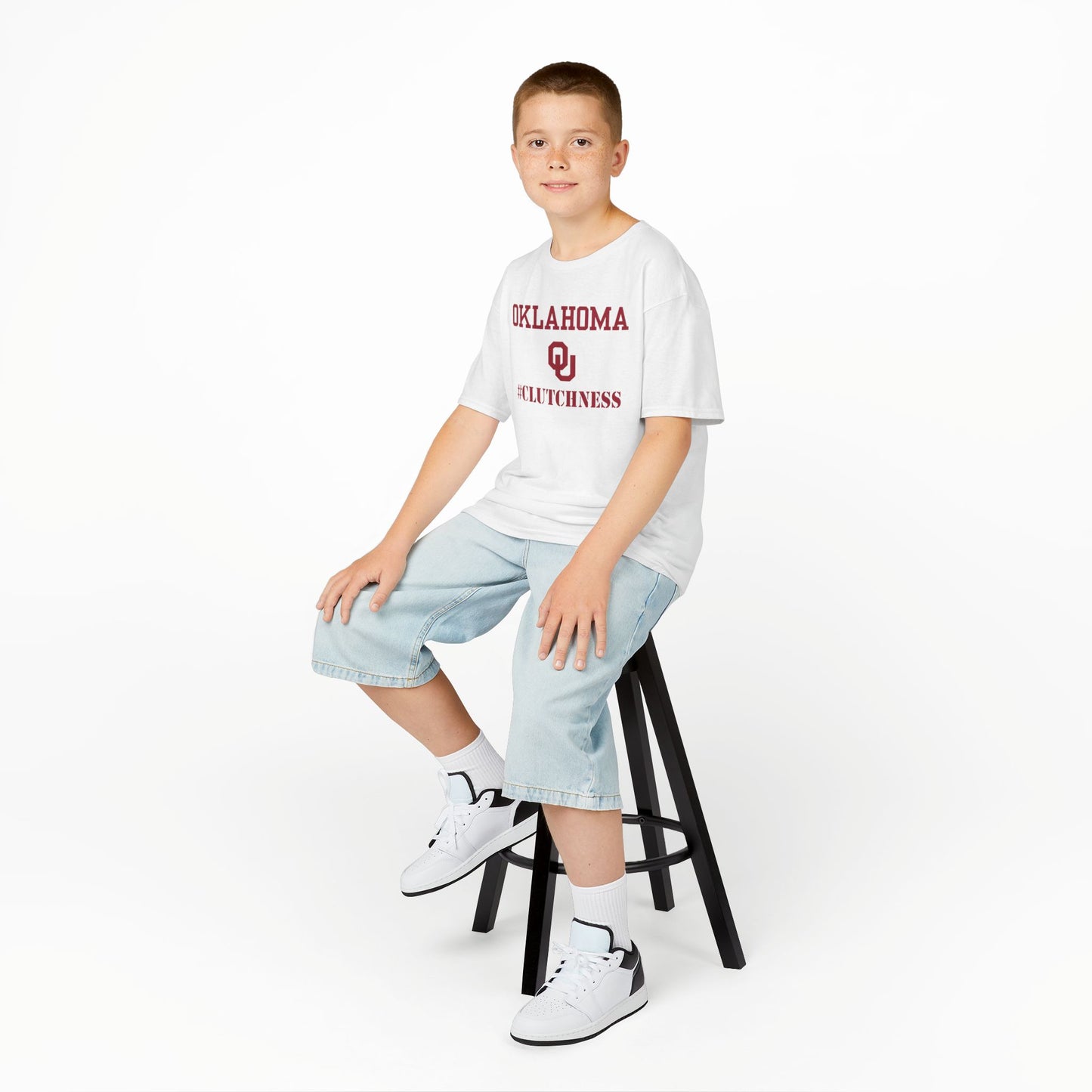 Oklahoma #Clutchness Tee for Kids, Sports T-Shirt, Birthday Gift, Youth Apparel, Team Spirit Top, Back-to-School Style