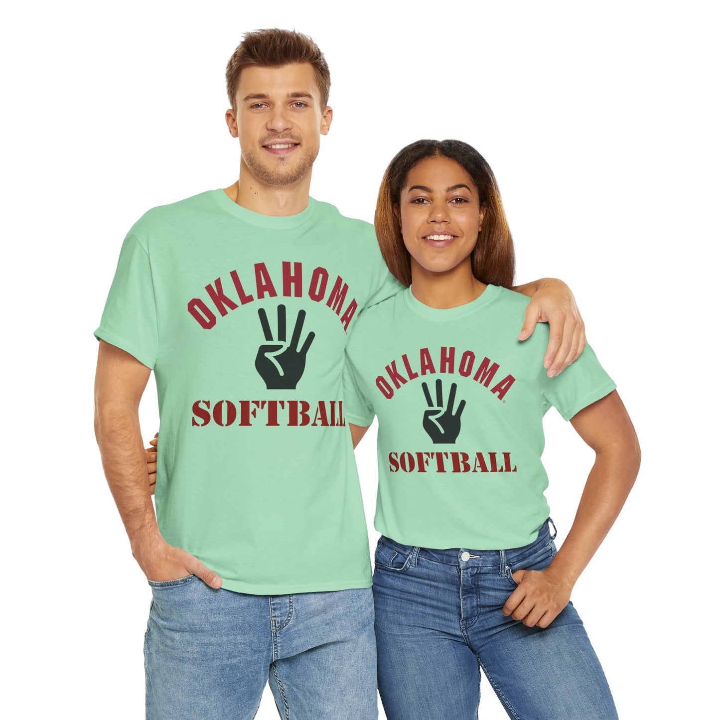 Oklahoma Softball Unisex Heavy Cotton Tee, Sporty Graphic Tee, Softball Fan Shirt, Athletic Gift, Team Spirit Apparel