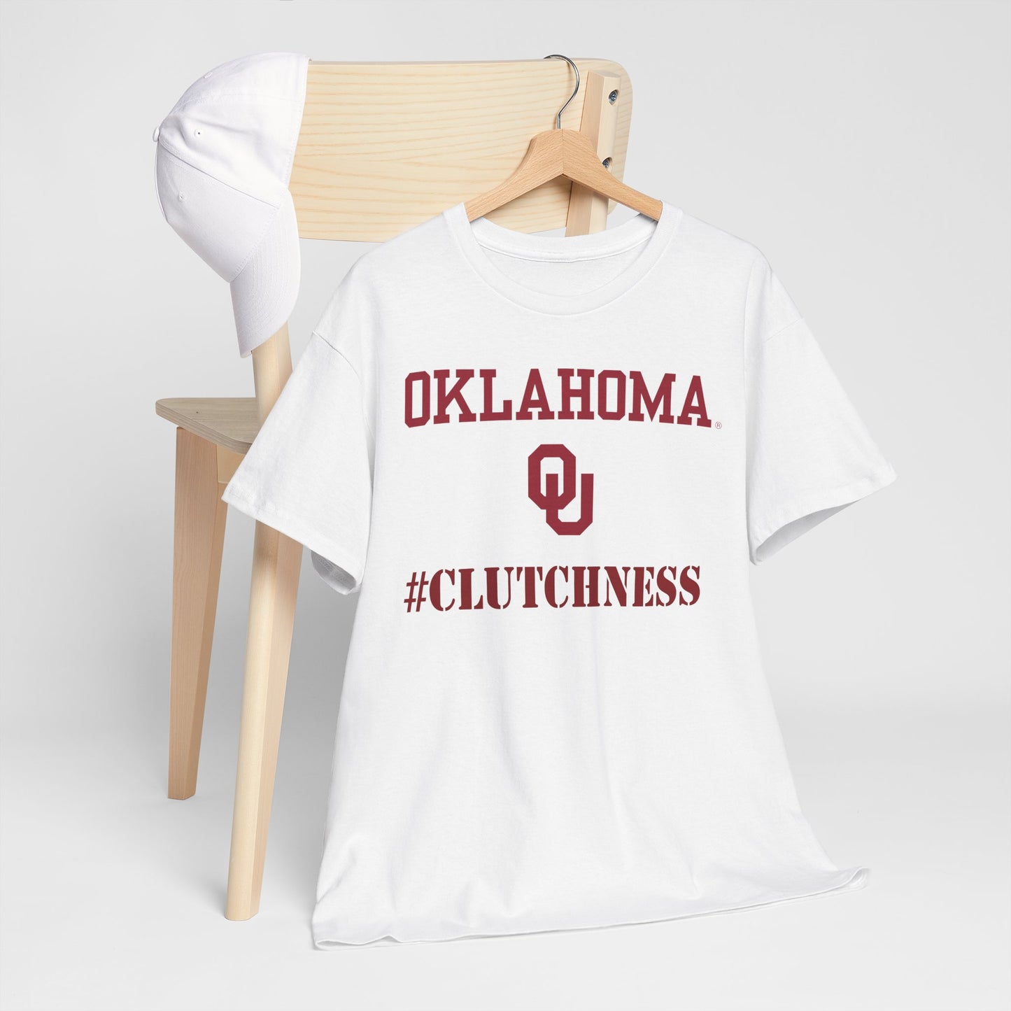Oklahoma #CLUTCHNESS Unisex Heavy Cotton Tee, College Tee, Sports Fan Shirt, Gift for Students, OU Merchandise, Casual Wear