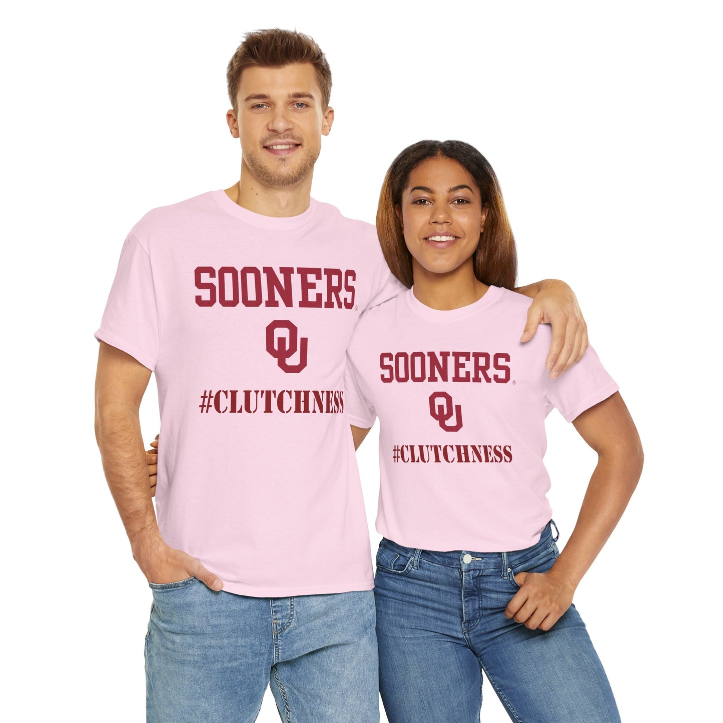 Sooners #CLUTCHNESS Unisex Heavy Cotton Tee | Comfortable Sportswear, Team Spirit Shirt, College Apparel, Gift for Fans, Game Day Outfit