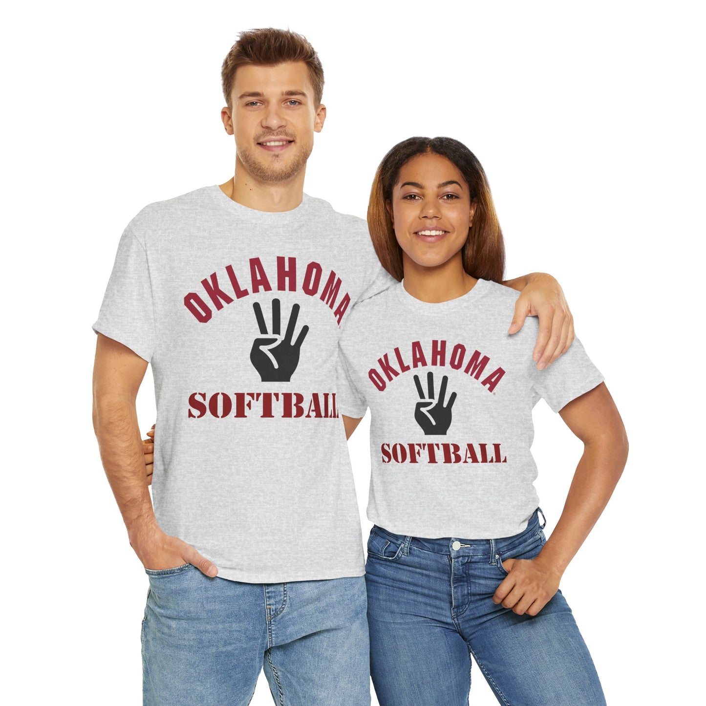 Oklahoma Softball Unisex Heavy Cotton Tee, Sporty Graphic Tee, Softball Fan Shirt, Athletic Gift, Team Spirit Apparel