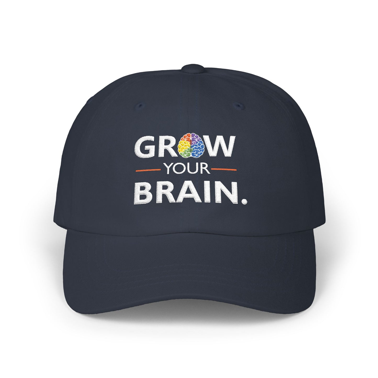 Dad Cap — "Grow Your Brain" Embroidered Inspirational Baseball Hat