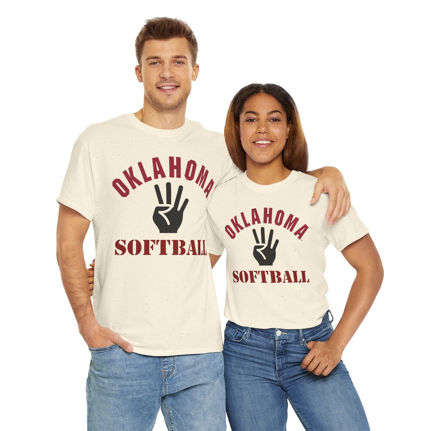 Oklahoma Softball Unisex Heavy Cotton Tee, Sporty Graphic Tee, Softball Fan Shirt, Athletic Gift, Team Spirit Apparel