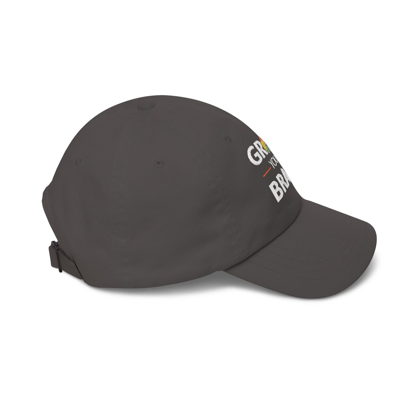Dad Cap — "Grow Your Brain" Embroidered Inspirational Baseball Hat