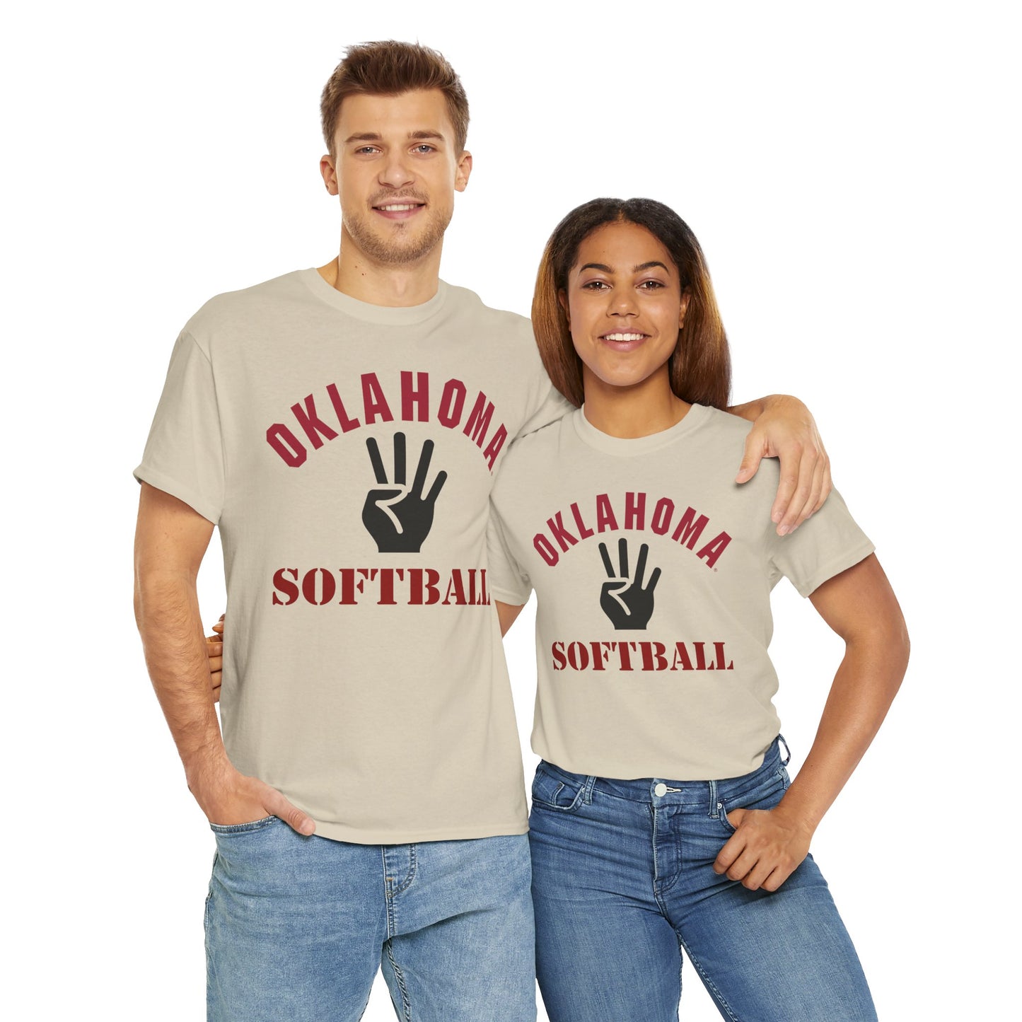 Oklahoma Softball Unisex Heavy Cotton Tee, Sporty Graphic Tee, Softball Fan Shirt, Athletic Gift, Team Spirit Apparel
