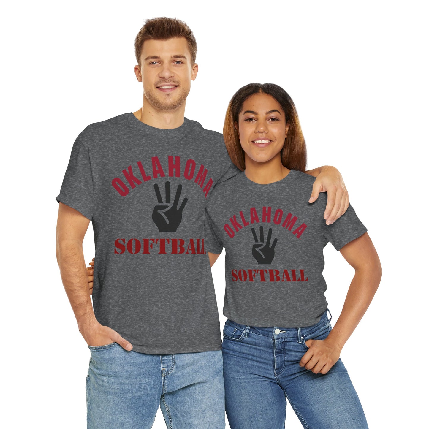 Oklahoma Softball Unisex Heavy Cotton Tee, Sporty Graphic Tee, Softball Fan Shirt, Athletic Gift, Team Spirit Apparel