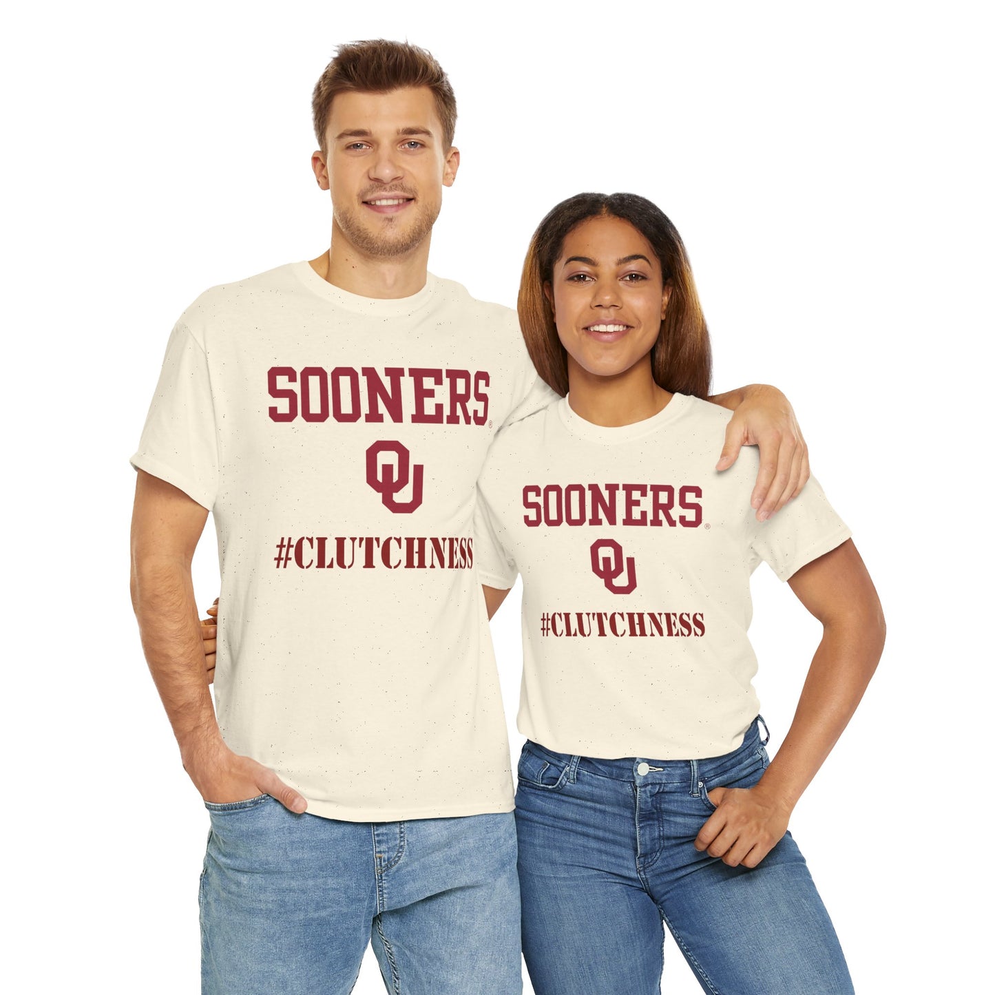 Sooners #CLUTCHNESS Unisex Heavy Cotton Tee | Comfortable Sportswear, Team Spirit Shirt, College Apparel, Gift for Fans, Game Day Outfit