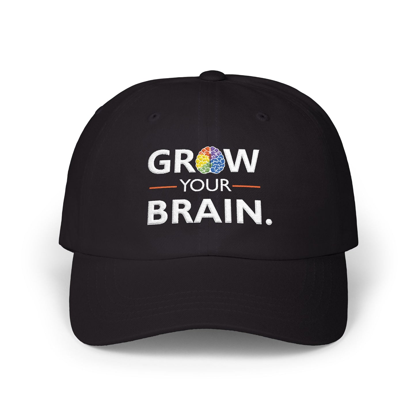 Dad Cap — "Grow Your Brain" Embroidered Inspirational Baseball Hat