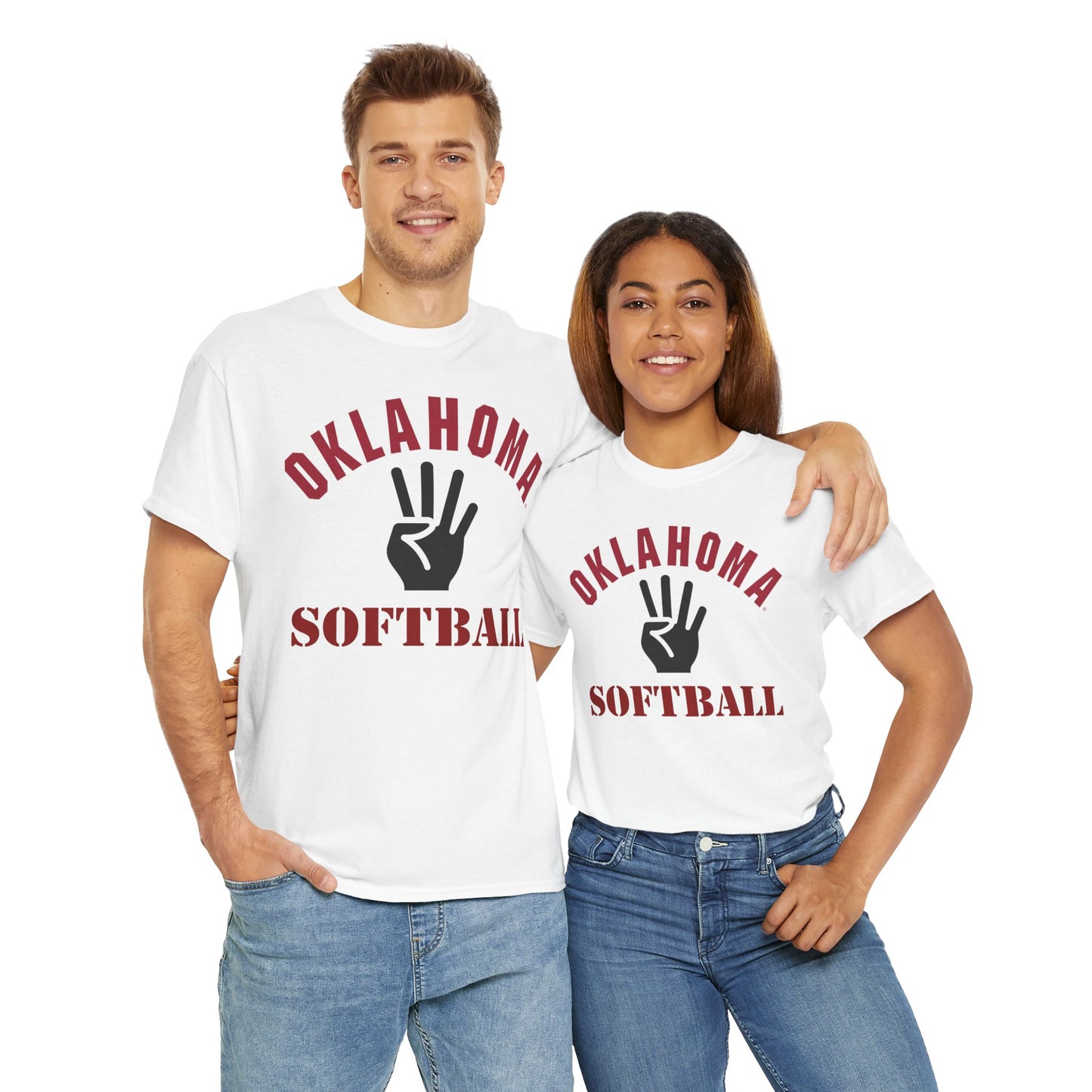 Oklahoma Softball Unisex Heavy Cotton Tee, Sporty Graphic Tee, Softball Fan Shirt, Athletic Gift, Team Spirit Apparel