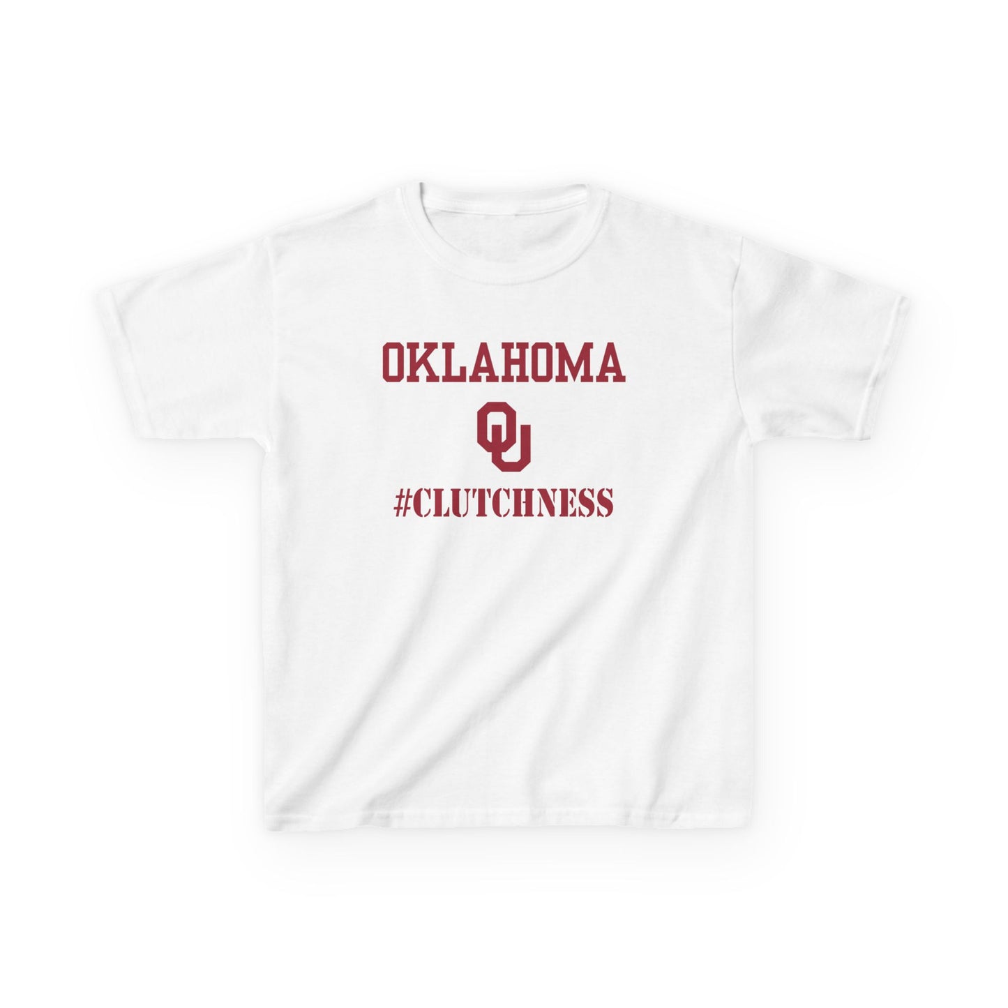 Oklahoma #Clutchness Tee for Kids, Sports T-Shirt, Birthday Gift, Youth Apparel, Team Spirit Top, Back-to-School Style