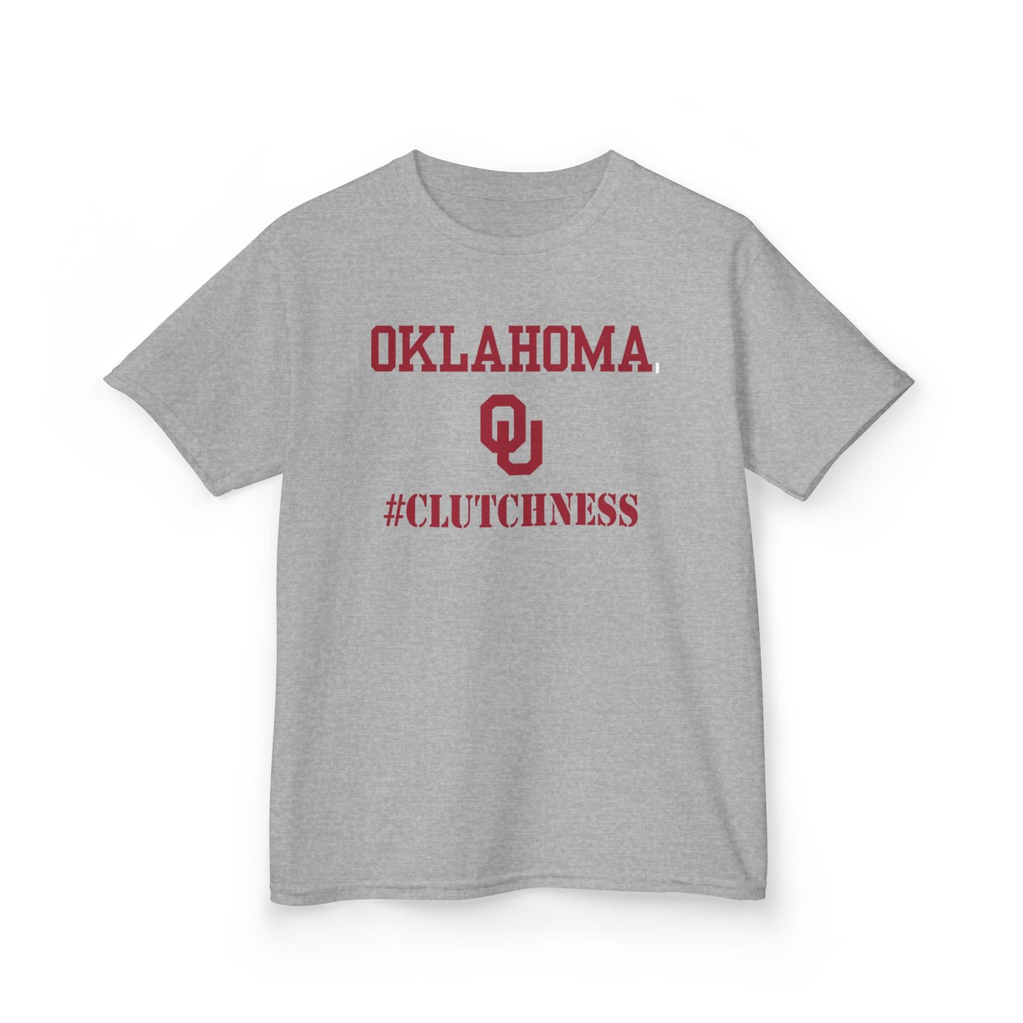 Oklahoma #Clutchness Tee for Kids, Sports T-Shirt, Birthday Gift, Youth Apparel, Team Spirit Top, Back-to-School Style