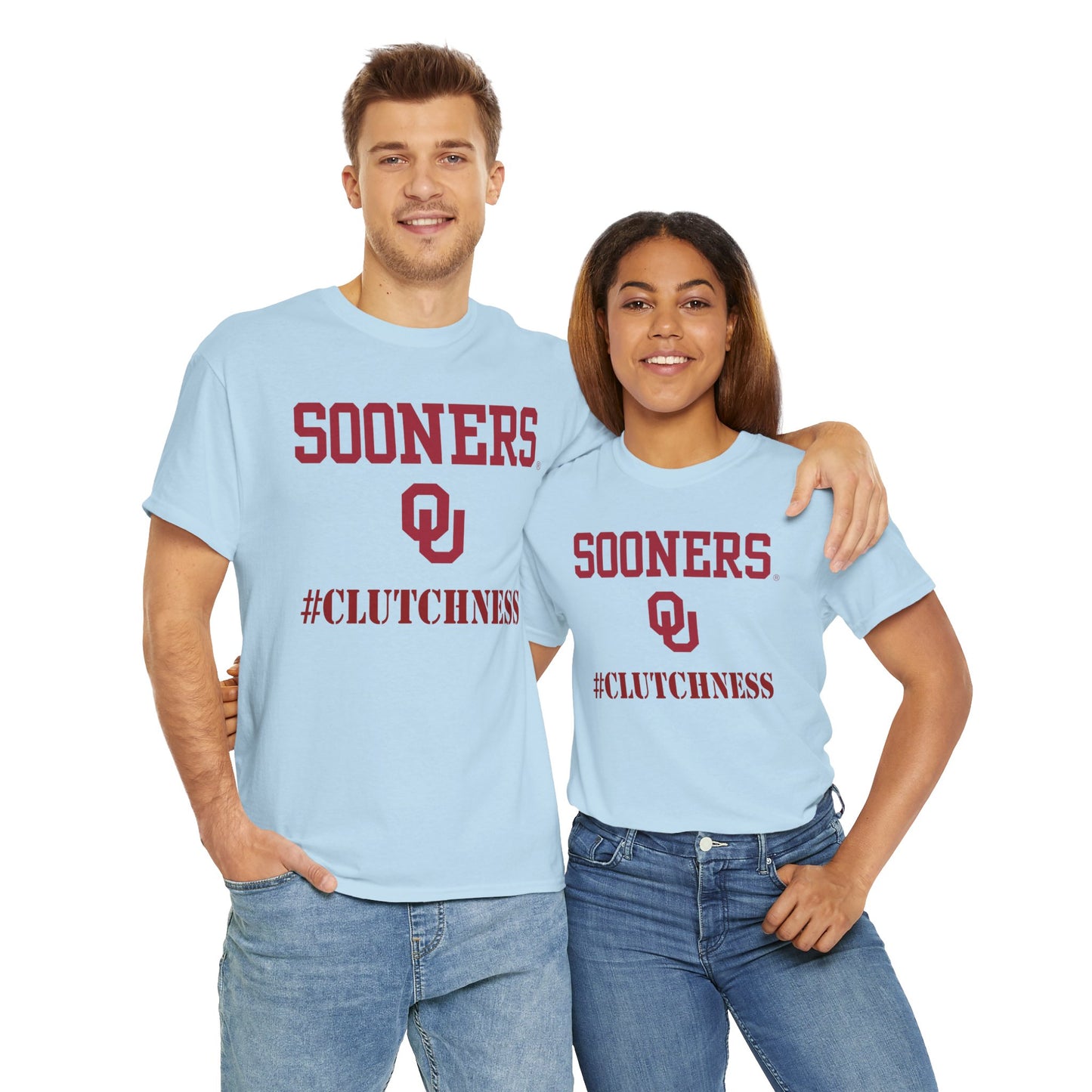 Sooners #CLUTCHNESS Unisex Heavy Cotton Tee | Comfortable Sportswear, Team Spirit Shirt, College Apparel, Gift for Fans, Game Day Outfit
